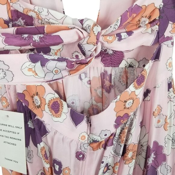 For Love & Lemons Maxi Dress Pink 70s Floral - Picture 9 of 15